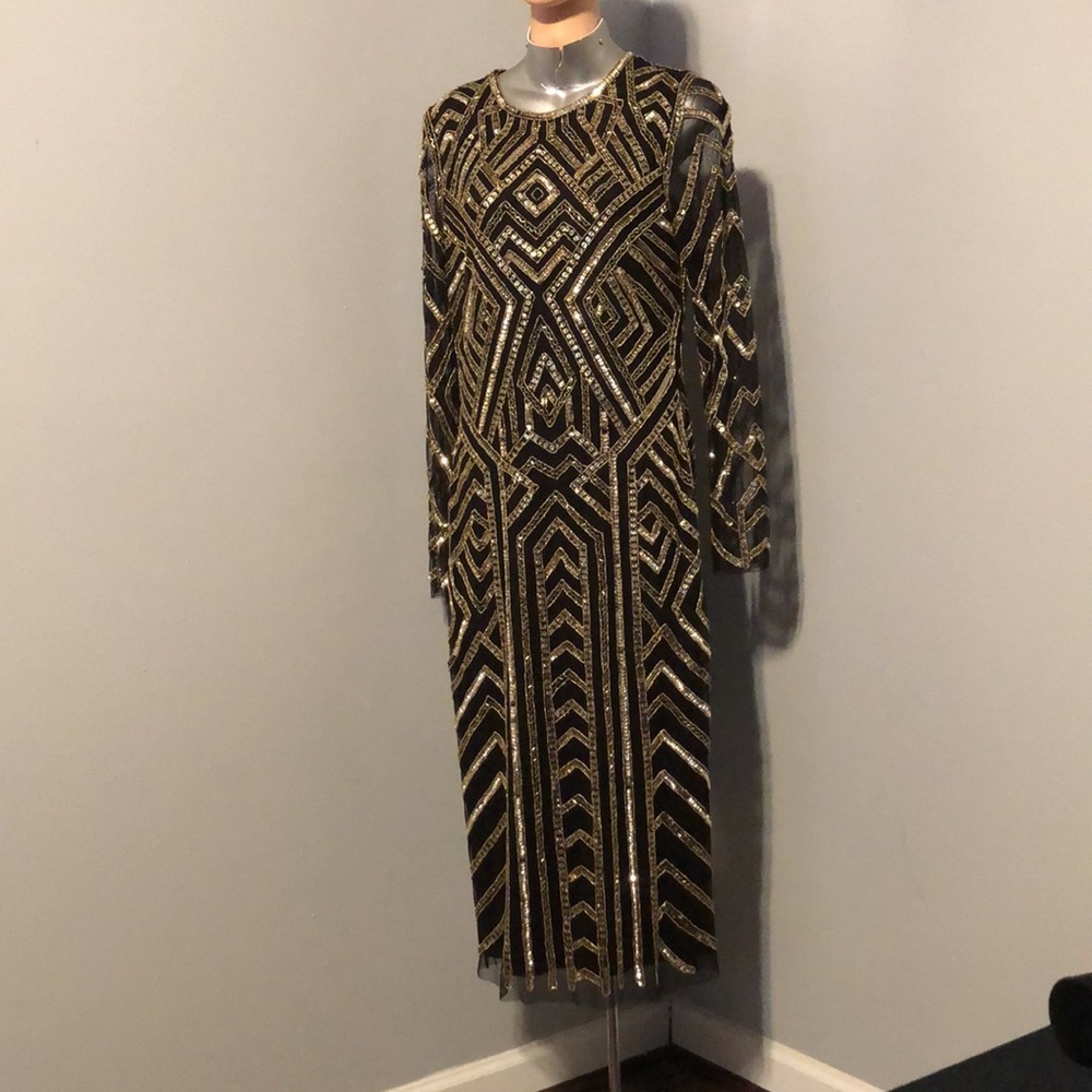 Black and Gold sequence dress
